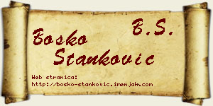 Boško Stanković vizit kartica
